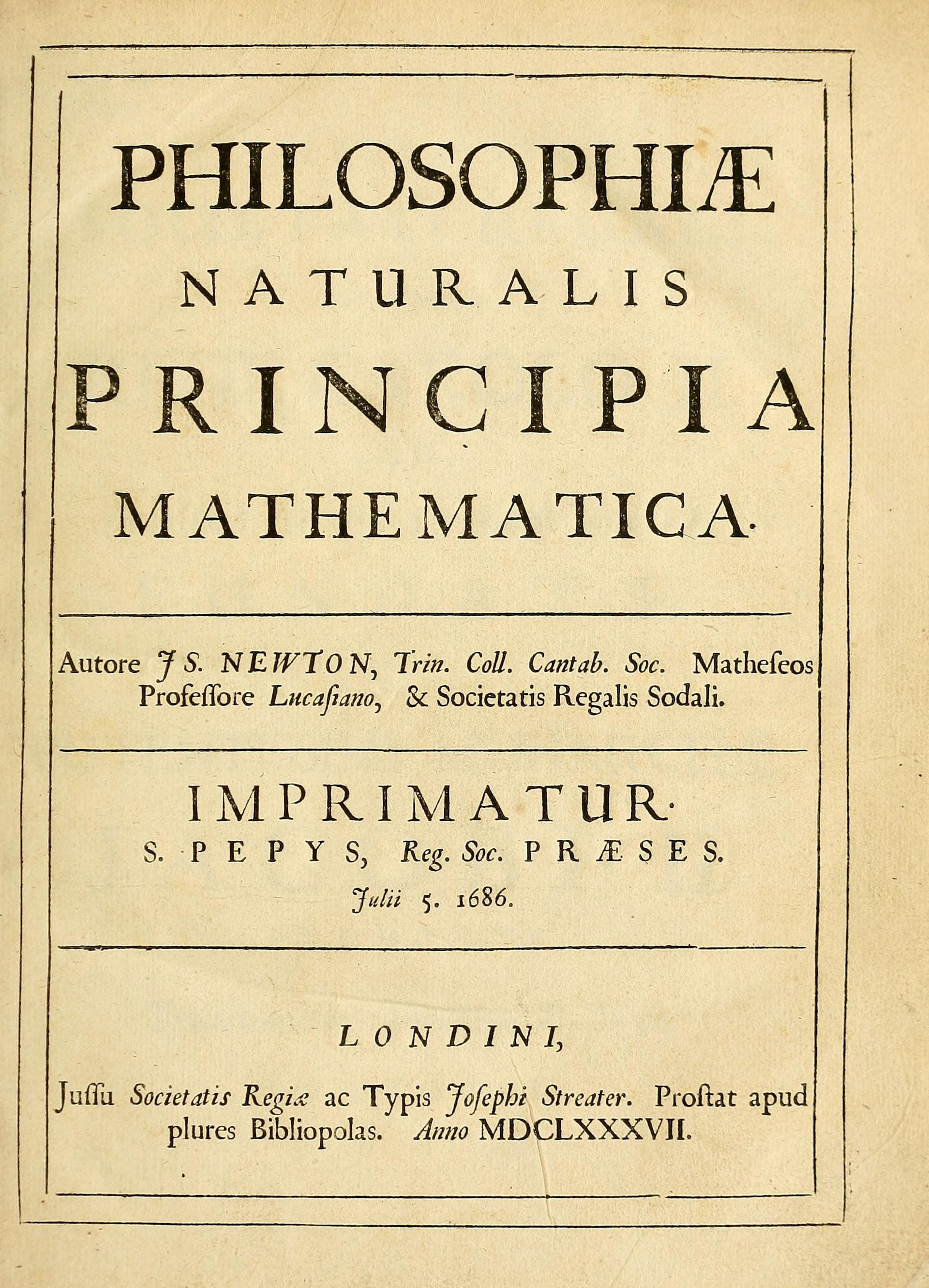 Imagem de referência de Philosophiae Naturalis Principia Mathematica, descrito nos dados abertos como principal obra de Isaac Newton
