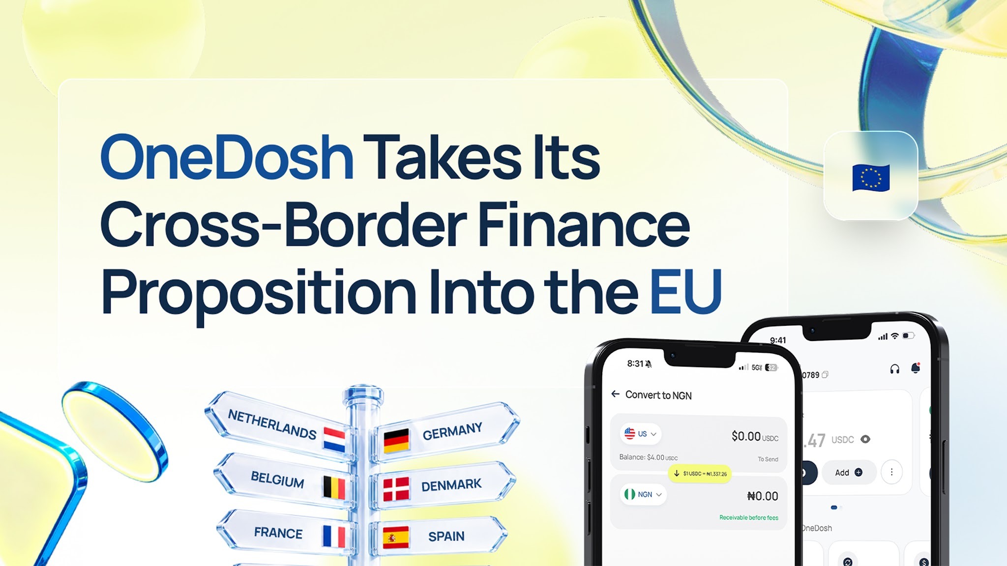 A OneDosh leva sua proposta de finanças transfronteiriças para a UE