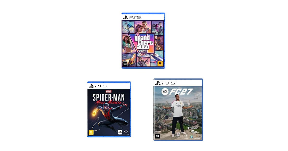 GTA VI, Spider-Man e mais: confira uma seleção de jogos PS5 em promoção na Amazon