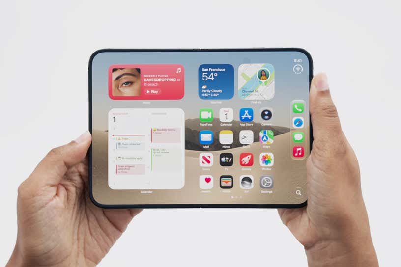 Apenas que a Apple acaba de revelar um iPhone dobrável, e ele parece ótimo