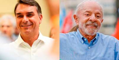 Flávio Bolsonaro e Lula aparecem na frente das pesquisas. Foto: Vittor Sales/Divulgação Campan / Estadão
