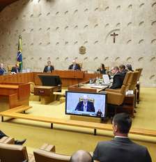Sessão no STF desta terça-feira, 15, para julgar relação suspeita de Alexandre de Moraes com o banqueiro Daniel Vorcaro Foto: Rosinei Coutinho/STF