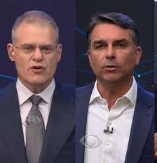 Adriana Araújo, Eduardo Oinegue, Flávio Bolsonaro e Lula: as cores transmitem mensagens Foto: Reprodução/YouTube/@bandjornalismo