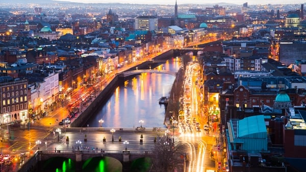 A viewpoint over O Connell Bridge and Dublin City