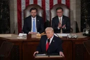 Trump durante discurso do Estado da União, no Capitólio