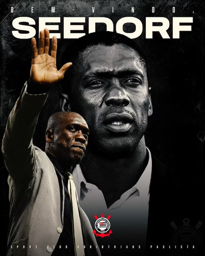 A mais insensata aposta do Corinthians. Seedorf é o novo técnico. Não era treinador há sete anos. Foi a 7ª opção. Memphis o indicou. Medo da Série B aumenta