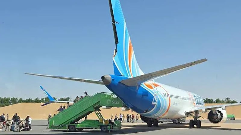 Flydubai flight FZ1073, on its way to Israel from Dubai, was diverted to Saudi Arabia on September 30 after an in-flight security incident that led to the stabbing of its pilot. Photo: Kann Media