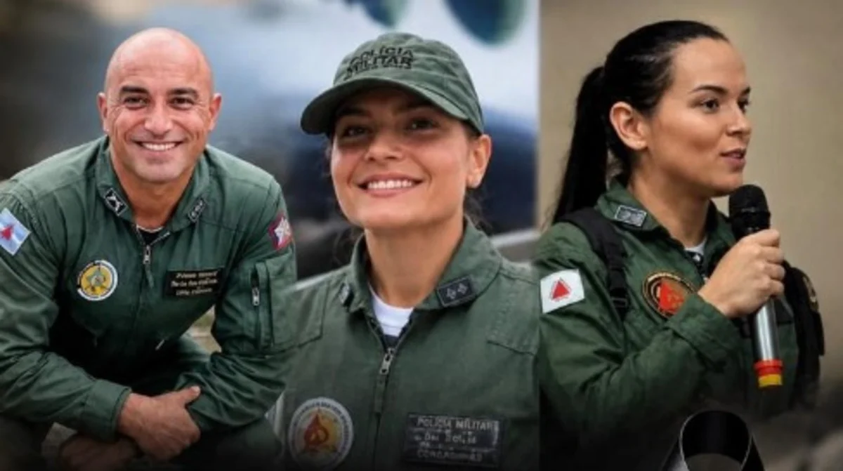 Tenente-coronel Luiz Fernando Silvestre, 49 anos; a tenente Alice dos Santos Oliveira Almeida, 34 anos, e a também tenente Gabriela Emília Soares Lacerda Resende, 35 anos
