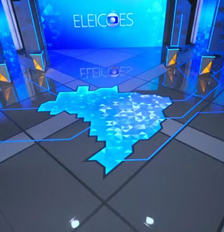 Cenário em que seria realizado o debate desta quinta Foto: Jornal Nacional/ Reprodução