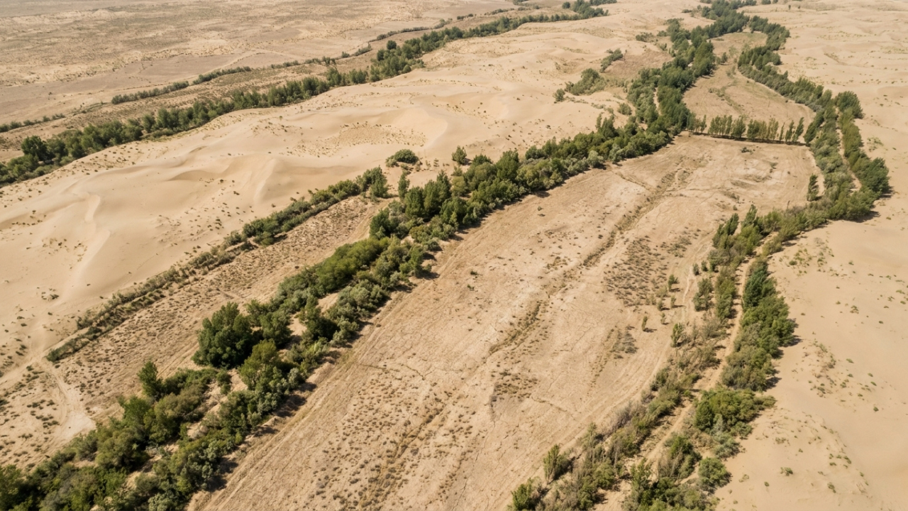 Em 1978, a China começou a alinhar bilhões de árvores por milhares de quilômetros para segurar o deserto: décadas depois, os satélites mostram areia contida em alguns trechos e lençol freático secando em outros, e é essa lição que a muralha verde africana de 8 mil quilômetros tenta não repetir