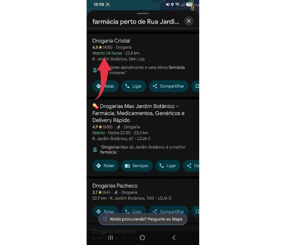 Veja como saber se uma loja está aberta pelo Google Maps — Foto: Reprodução/Diego Cataldo